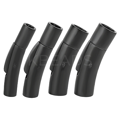 4Pcs 4 Styles Column 304 Stainless Steel Matte Bayonet Necklace Clasps with Push Button STAS-UN0052-64-1