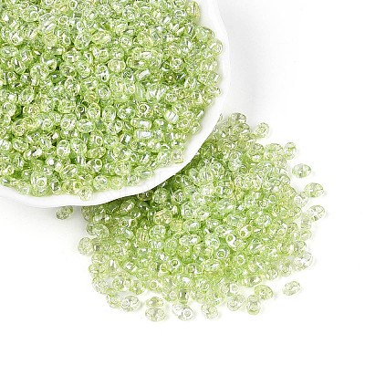 Transparent Colours Luster Glass Seed Beads SEED-N008-09E-1