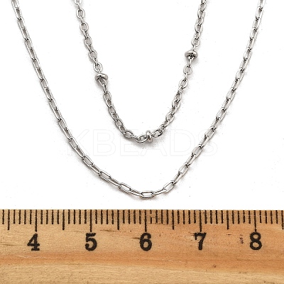 Brass Double Layer Necklaces NJEW-D302-51P-1