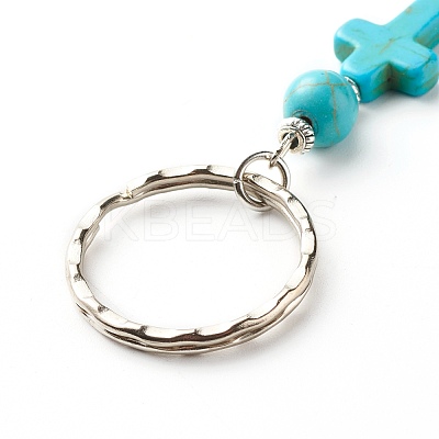 Synthetic Turquoise beads Keychain KEYC-JKC00267-02-1