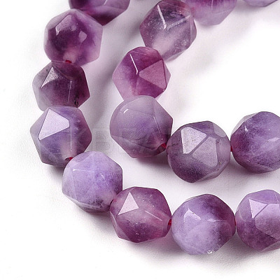 Dyed Natural White Jade Beads Strands G-T139-8mm-45O-1