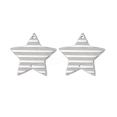 Non-Tarnish 304 Stainless Steel Connector Charms STAS-C066-07P-1