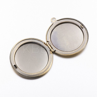 Brass Locket Pendants X-KK-N0116-078AB-1