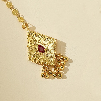 Ethnic Style Tassel Brass with Cubic Zirconia Hair Extension Chain for Women LR5760-1-1