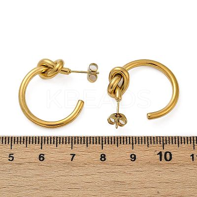 304 Stainless Steel knot Stud Earrings EJEW-S272-04G-1