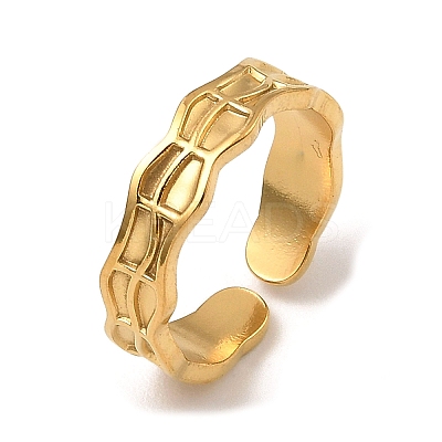304 Stainless Steel Open Cuff Rings RJEW-Z018-01G-1