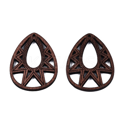 Spray Painted Wooden Pendants WOOD-N006-192-1