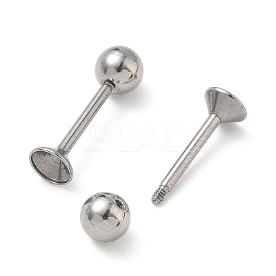 304 Stainless Steel Stud Earring Findings STAS-U056-04A-P-1