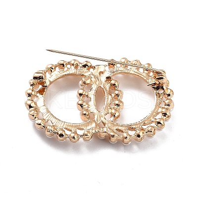 Double Rings Interlocking Circles Imitation Pearl Brooch LS-JEWB-P010-01-1