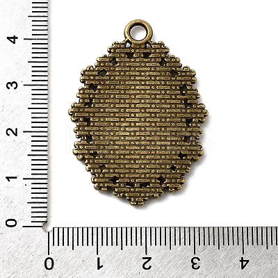 Vintage Tibetan Style Alloy Flower Pendant Cabochon Bezel Settings TIBEP-M018-42AB-NF-1