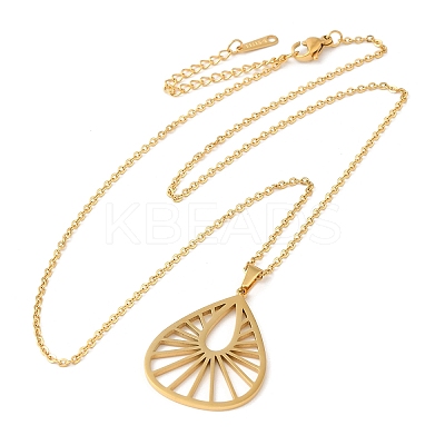 304 Stainless Steel Pendant Necklaces NJEW-P283-03G-1