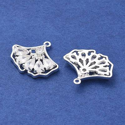 Brass Micro Pave Cubic Zirconia Pendants KK-B134-44S-1