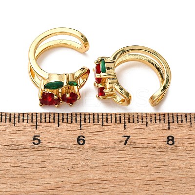 Brass Micro Pave Cubic Zirconia Cuff Earrings EJEW-D328-06G-03-1