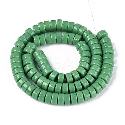 Opaque Solid Color Glass Beads Strands GLAA-N026-4x8mm-12-1