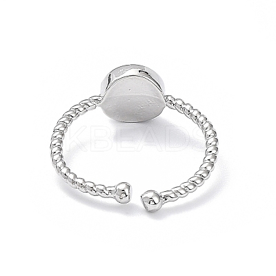 Natural Blue Lace Agate Cuff Rings RJEW-E074-01P-05-1
