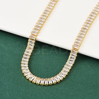 Clear Cubic Zirconia Classic Tennis Necklace for Girl Women Gift NJEW-A005-03G-1