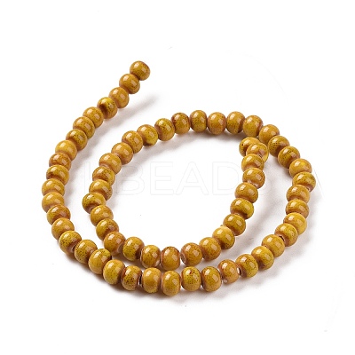 Handmade Fancy Antique Glazed Porcelain Ceramic Round Beads Strands PORC-L019-6mm-02-1
