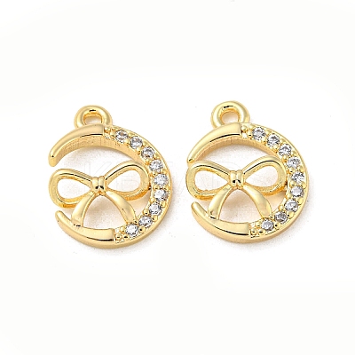 Brass Micro Pave Cubic Zirconia Charms KK-H460-58G-1