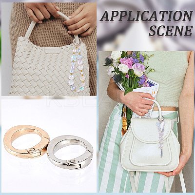 20Pcs 2 Colors Alloy Spring Gate Rings FIND-SP0001-45-1