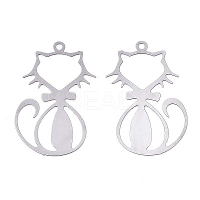 Tarnish Resistant 201 Stainless Steel Filigree Pendants X-STAS-S118-007P-1