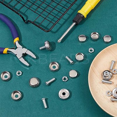 2 Sets 201 Stainless Steel Motor Vehicle License Plate Screws and Caps FIND-GF0004-68-1