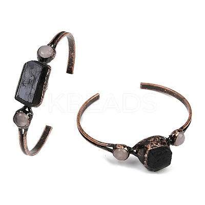 Natural Tourmaline & Quartz Crystal Cuff Bangles G-B149-16R-04-1