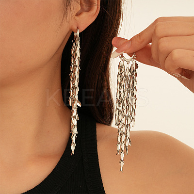 Leaf Tassel Brass Chandelier Earrings FS-WGB1A2D-02-1