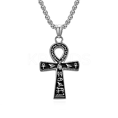 Egyptian Ankh Cross 304 Stainless Steel Pendant Necklaces FS-WGB3CB3-01-1