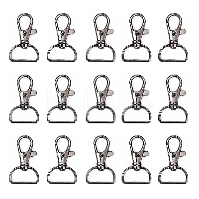 Zinc Alloy Swivel D Rings Lobster Claw Clasps X1-E341-8-B-1