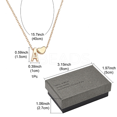 Alloy Letter Heart Pendant Necklaces for Women NJEW-FS0001-09M-1