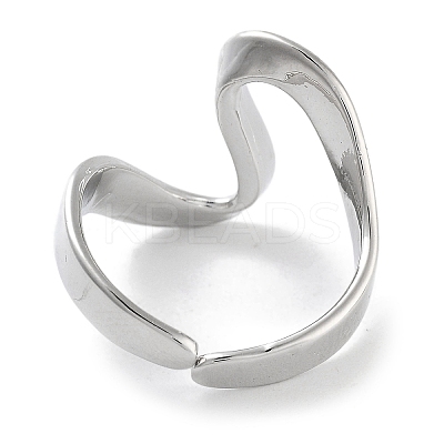 Heart Rack Plating Brass Open Cuff Rings RJEW-Z059-16P-1