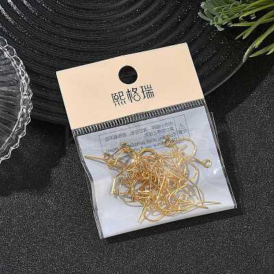 SHEGRACE Brass French Hooks with Loop XGR0002G-02G-1