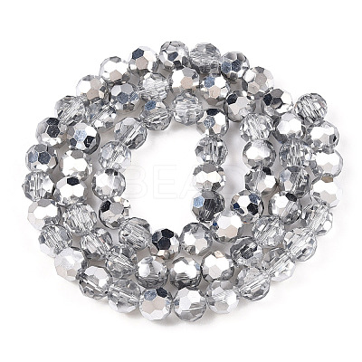 Transparent Electroplate Glass Beads Strands EGLA-A035-T8mm-M01-1