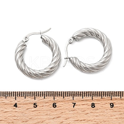 304 Stainless Steel Twist Ring Hoop Earrings EJEW-Z146-01P-04-1