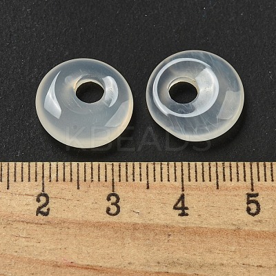 Natural White Agate Donut/Pi Disc Charms G-G142-02T-1