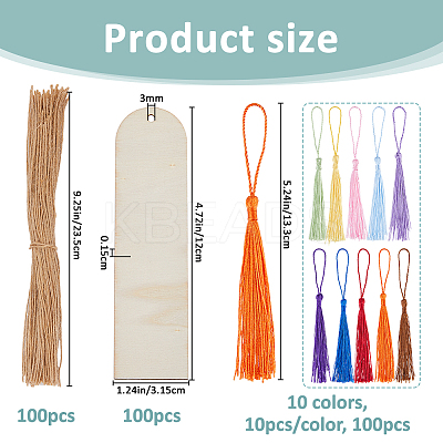 DIY Wooden Blank Arch Bookmarks Making Kit DIY-FH0009-01-1