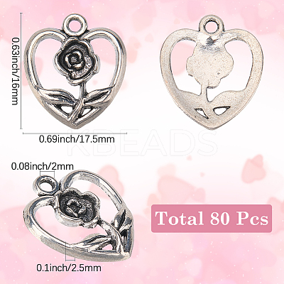 80Pcs Tibetan Style Alloy Pendants TIBE-SC0002-20-1
