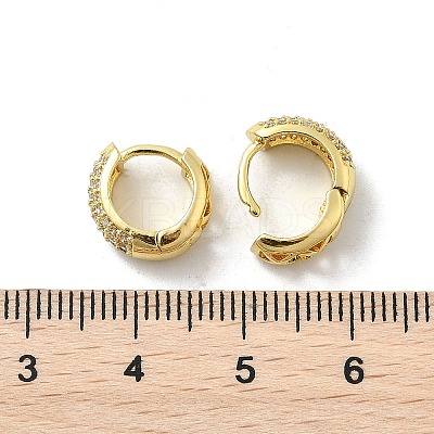 Brass Micro Pave Cubic Zirconia Hoop Earrings EJEW-D311-078G-1