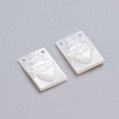 Natural White Shell Mother of Pearl Shell Charms SSHEL-I024-05-1