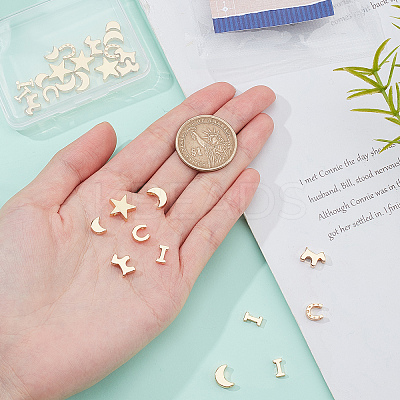36Pcs 6 Style Brass Pendants KK-BC0002-11G-1