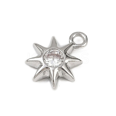 Brass Pave Clear Cubic Zirconia Pendants KK-L238-12P-1