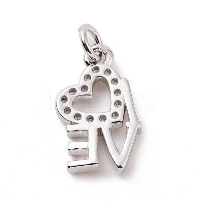 Brass Micro Pave Cubic Zirconia Pendants KK-C012-05P-1