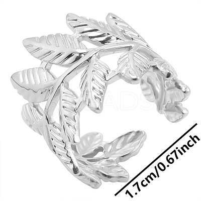 Vintage Stainless Steel Leaf Couple Rings JK2382-1-1