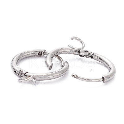 Tarnish Resistant 201 Stainless Steel Huggie Hoop Earring Findings STAS-P283-01Q-P-1