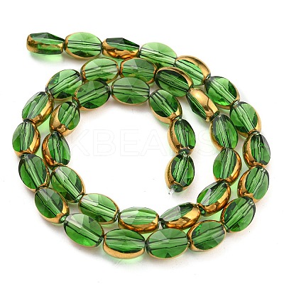 Electroplate Transparent Glass Beads Strands EGLA-G037-03A-HP09-1