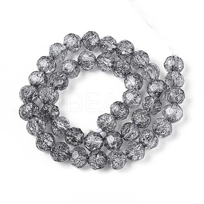 Transparent Crackle Glass Beads Strands X-GLAA-N053-8mm-02-1