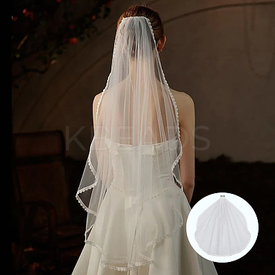 Nylon Mesh Bridal Veils AJEW-WH20018-77-1