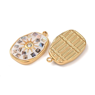 304 Stainless Steel Enamel Pendants STAS-F352-04B-01-1
