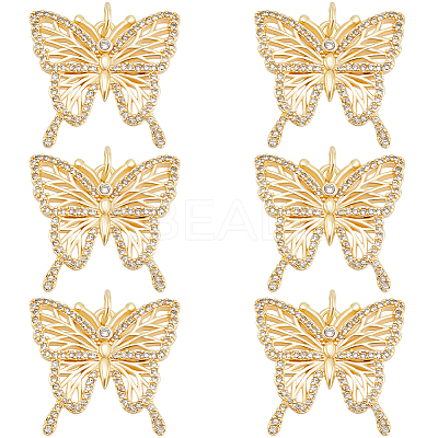 10Pcs Brass Micro Pave Cubic Zirconia Pendants KK-BBC0016-79-1