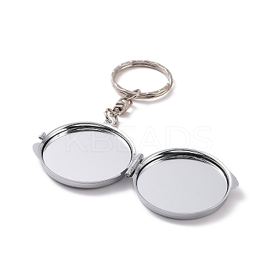 Iron Folding Mirror Keychain LS-DIY-D079-01A-1